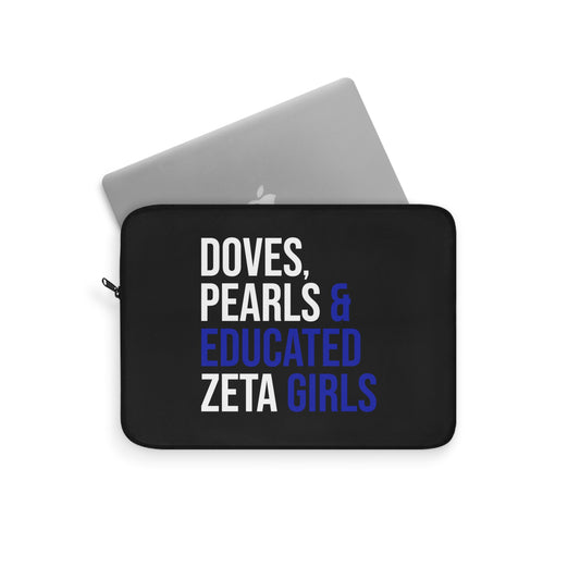 Doves, Pearls & Educated Zeta Girls Laptop Sleeve