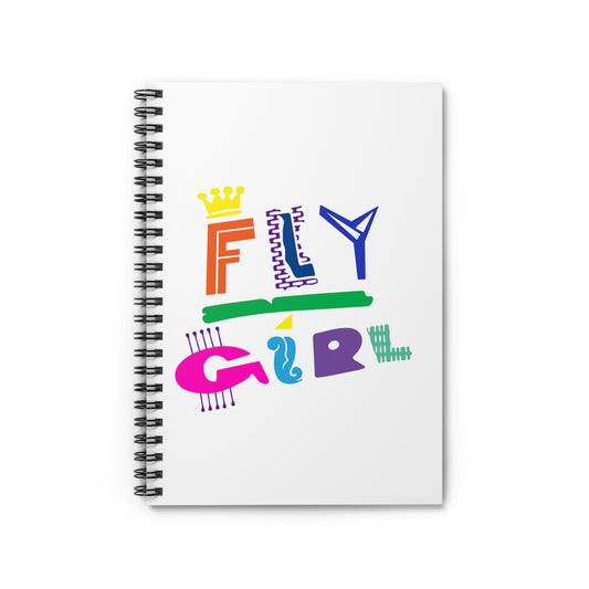 Fly Girl Spiral Notebook - White