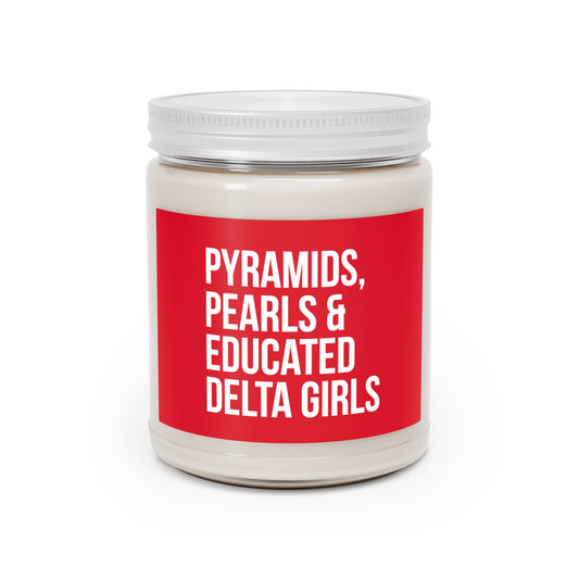 Pyramids Pearls & Educated Delta Girls Scented Candles - Crimson & White