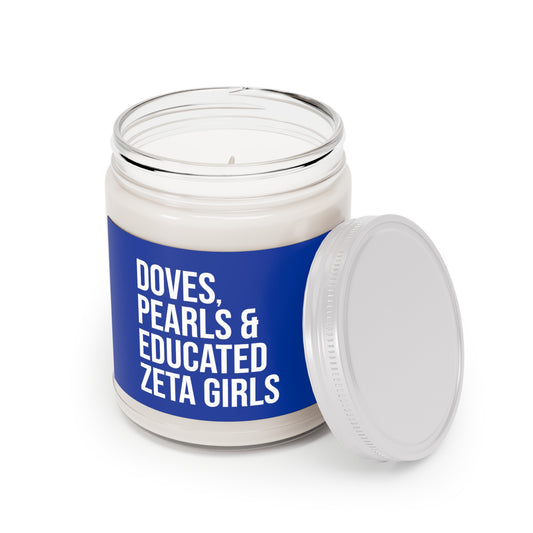 Doves Pearls & Educated Zeta Girls Scented Candles - Blue