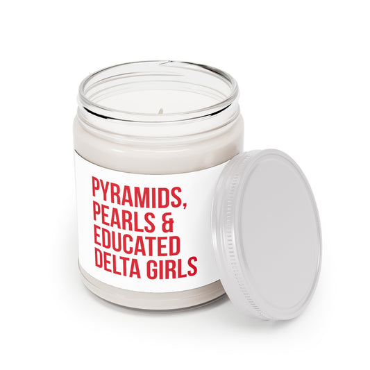 Pyramids Pearls & Educated Delta Girls Scented Candles - White & Crimson