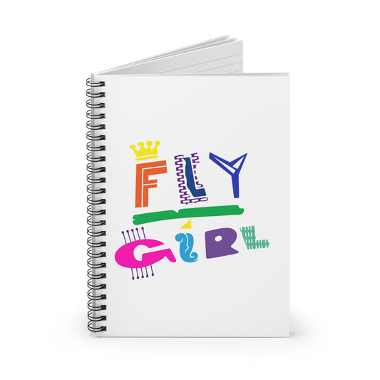 Fly Girl Spiral Notebook - White