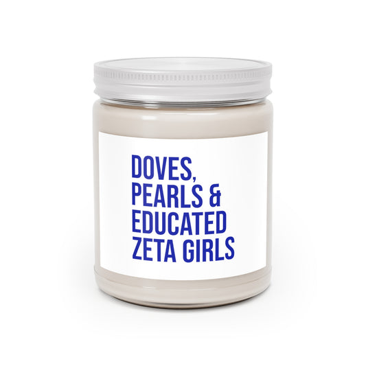 Doves Pearls & Educated Zeta Girls Scented Candles - White