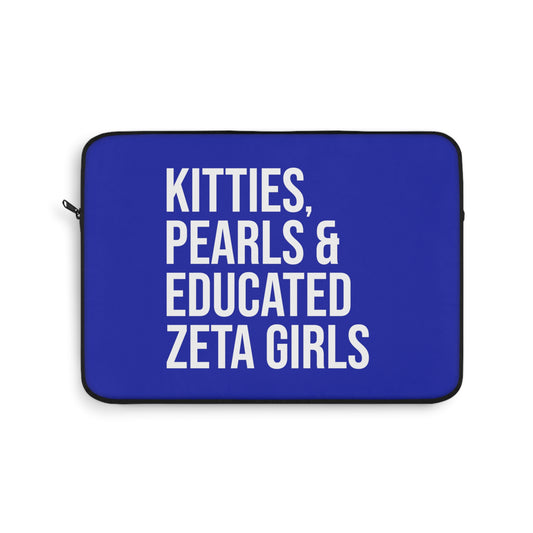 Kitties Pearls & Educated Zeta Girls Laptop Sleeve