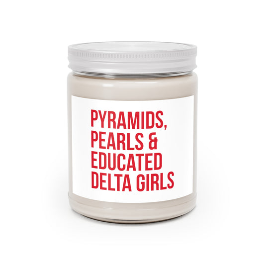 Pyramids Pearls & Educated Delta Girls Scented Candles - White & Crimson