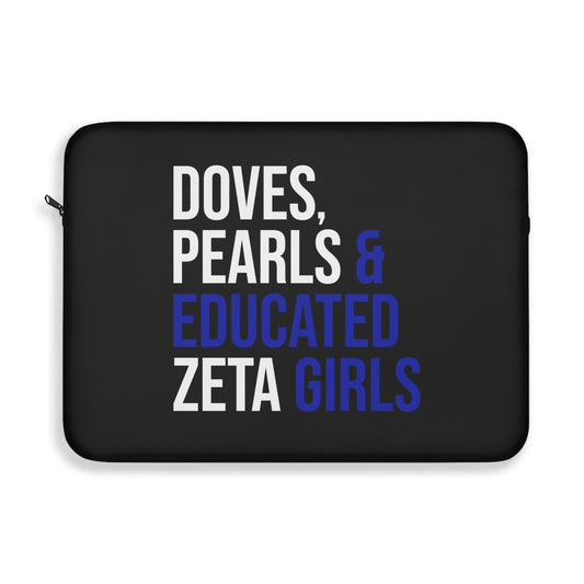 Doves, Pearls & Educated Zeta Girls Laptop Sleeve