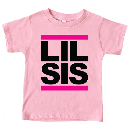Lil Sis Hip Hop Baby Shirt - Pink Black