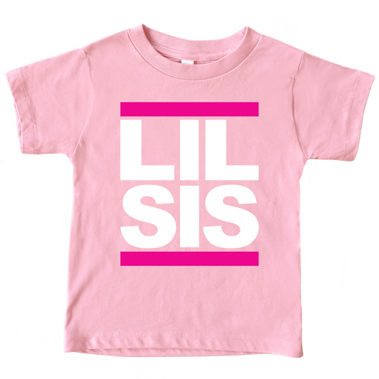 Lil Sis Hip Hop Baby Shirt - Pink White