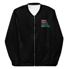 Pinkies Pearls & Educated Pretty Girls Bomber Jacket - Pink & Green