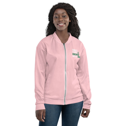 Pinkies Pearls & Educated Pretty Girls Bomber Jacket - Pink