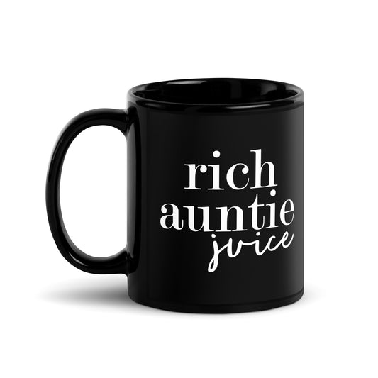Rich Auntie Juice Black Glossy Mug