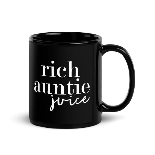 Rich Auntie Juice Black Glossy Mug