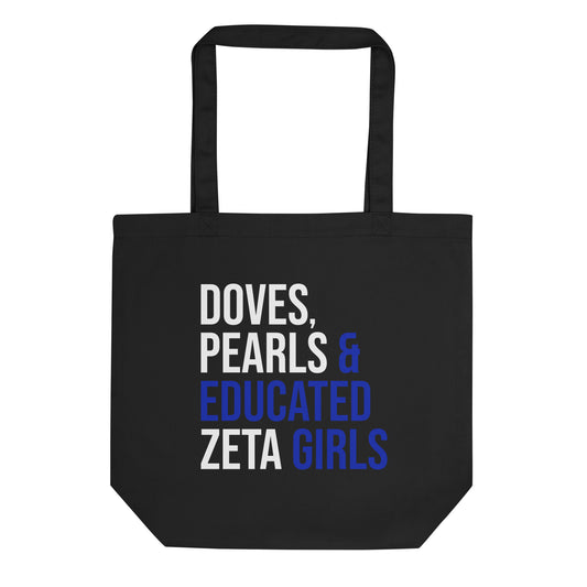 Doves Pearls & Educated Zeta Girls Eco Tote Bag