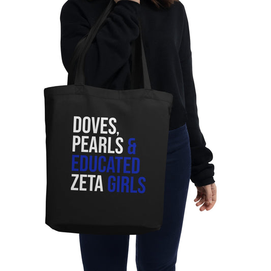 Doves Pearls & Educated Zeta Girls Eco Tote Bag