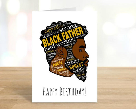 Printable Black Beard Father Birthday Card
