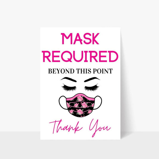 Printable Mask Required Beyond This Point Sign - Pink