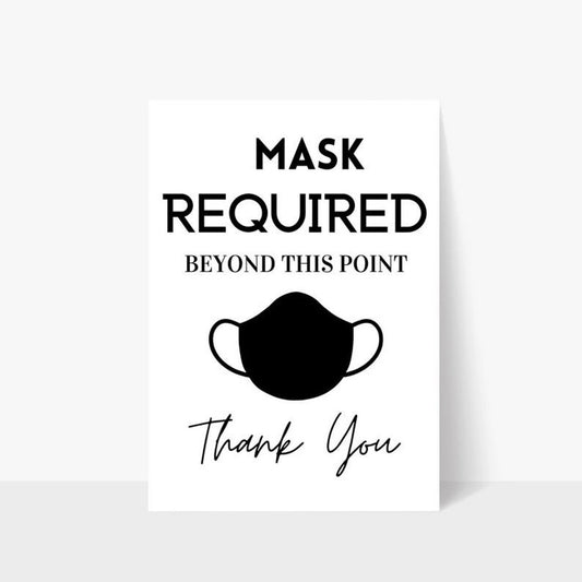 Printable Mask Required Beyond This Point Sign - Black