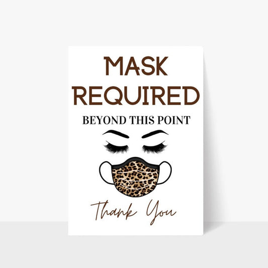 Printable Mask Required Beyond This Point Sign - Brown