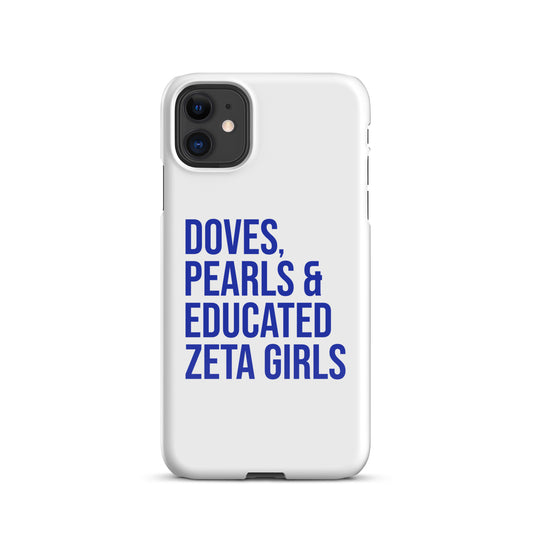 Doves, Pearls & Educated Zeta Girls Snap Case for iPhone®