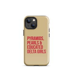 Pyramids Pearls & Educated Delta Girls Tough Case for iPhone® - Cream & Crimson