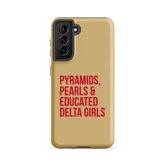 Pyramids Pearls & Educated Delta Girls Tough Case for Samsung® - Cream & Crimson
