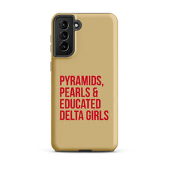 Pyramids Pearls & Educated Delta Girls Tough Case for Samsung® - Cream & Crimson