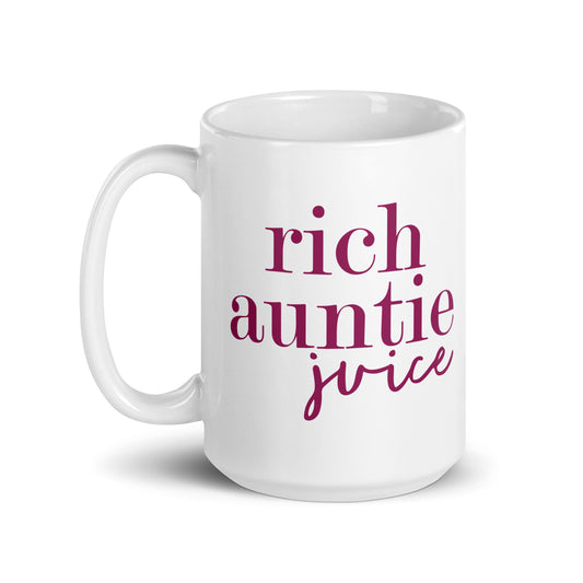 Rich Auntie Juice White Glossy Mug