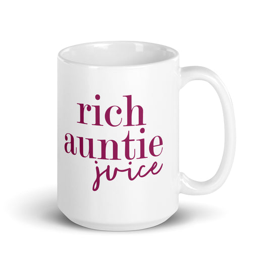 Rich Auntie Juice White Glossy Mug
