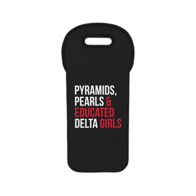 Pyramids Pearls & Educated Delta Girls Wine Tote Bag