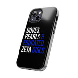 Doves, Pearls & Educated Zeta Girls Black Case for iPhone®