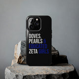Doves, Pearls & Educated Zeta Girls Black Case for iPhone®