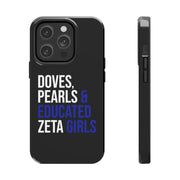 Doves, Pearls & Educated Zeta Girls Black Case for iPhone®