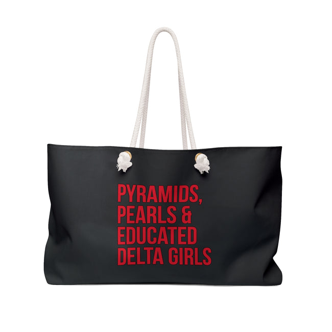 Pyramids, Pearls & Educated Delta Girls Weekender Bag