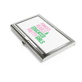 Pinkies Pearls & Educated Pretty Girls Business Card Holder - White