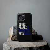 Doves, Pearls & Educated Zeta Girls Black Case for iPhone®