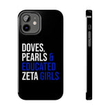 Doves, Pearls & Educated Zeta Girls Black Case for iPhone®