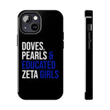 Doves, Pearls & Educated Zeta Girls Black Case for iPhone®