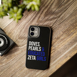 Doves, Pearls & Educated Zeta Girls Black Case for iPhone®