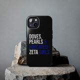 Doves, Pearls & Educated Zeta Girls Black Case for iPhone®