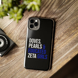 Doves, Pearls & Educated Zeta Girls Black Case for iPhone®