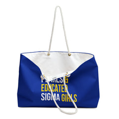 Poodles, Pearls & Educated Sigma Girls Weekender Bag - Blue