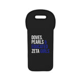 Doves Pearls & Educated Zeta Girls Wine Tote Bag
