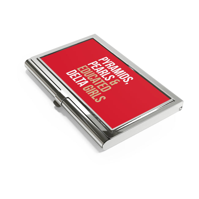 Pyramids Pearls & Educated Delta Girls Business Card Holder - Crimson