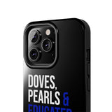 Doves, Pearls & Educated Zeta Girls Black Case for iPhone®