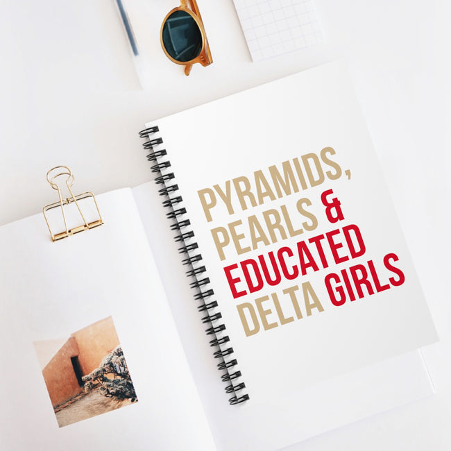 Pyramids Pearls & Educated Delta Girls Spiral Notebook - Mult