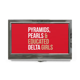 Pyramids Pearls & Educated Delta Girls Business Card Holder - Crimson