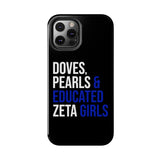 Doves, Pearls & Educated Zeta Girls Black Case for iPhone®