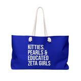 Kitties, Pearls & Educated Zeta Girls Weekender Bag