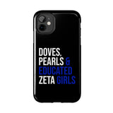 Doves, Pearls & Educated Zeta Girls Black Case for iPhone®