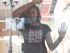 Black Women Glow Different T-Shirt - Glow